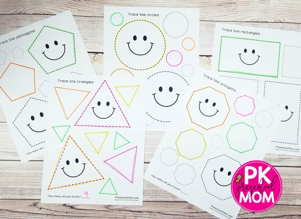 tracing shapes printables Archives - Preschool Mom